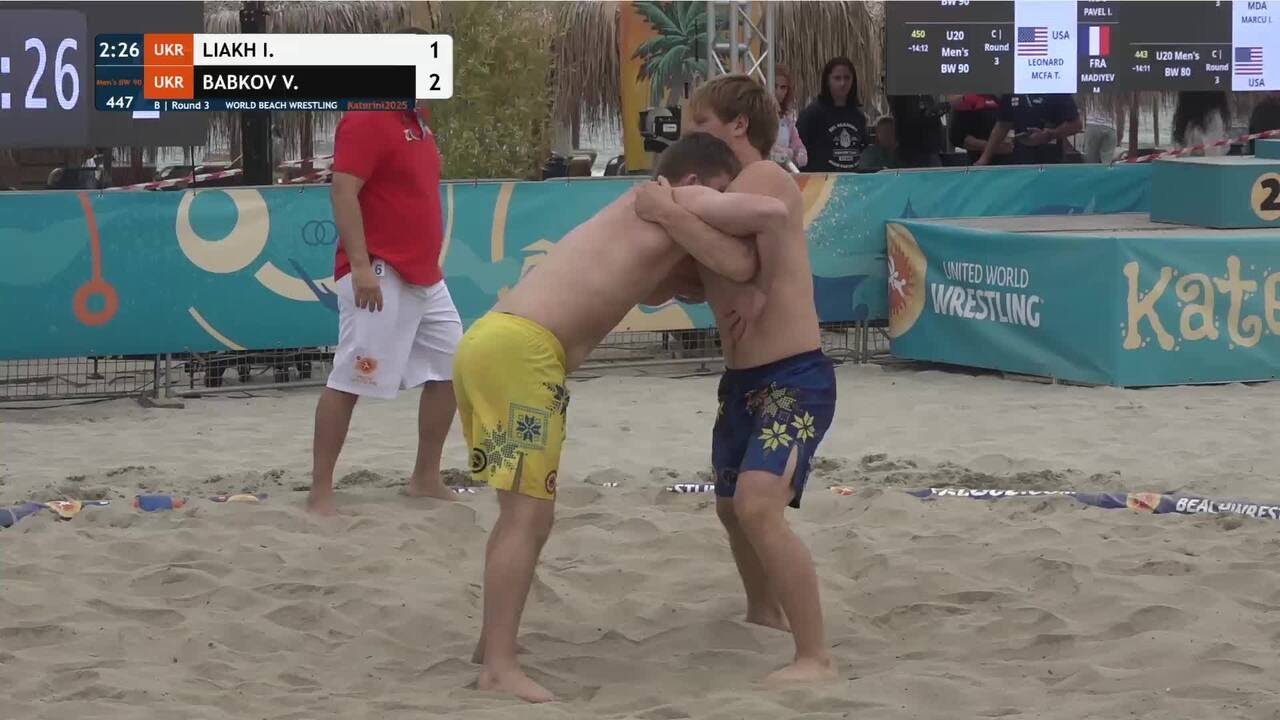 Ivan LIAKH (UKR) vs. Viacheslav BABKOV (UKR) • B | Round 3 • Men's BW 90Kg