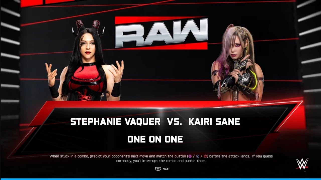 Stephanie Vaquer vs Kari Sane. RAW. WWE 2K25