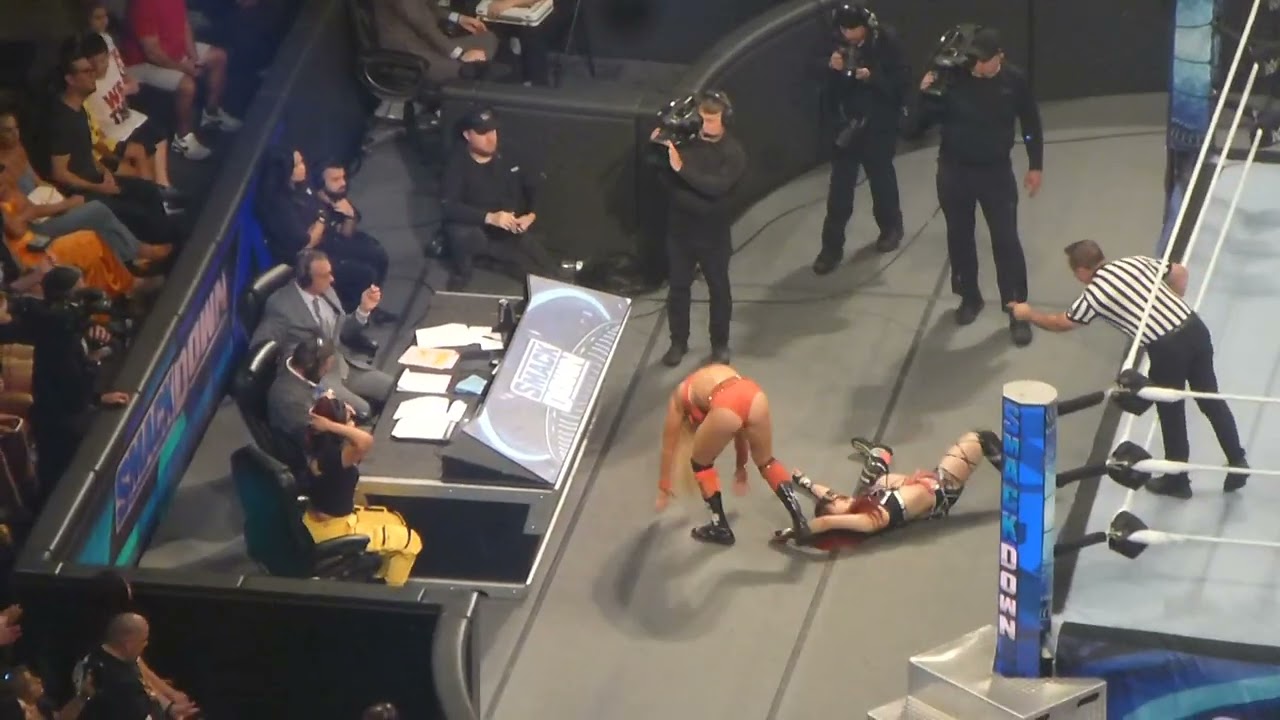 IYO SKY w/Bayley vs Charlotte Flair/Asuka attacks Charlotte at WWE Friday Night SmackDown background