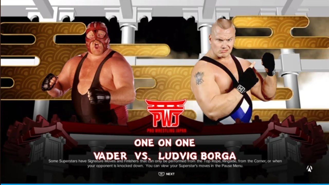 Big Van Vader vs Ludvig Borga. Pro Wrestling Japan. WWE 2K24 background