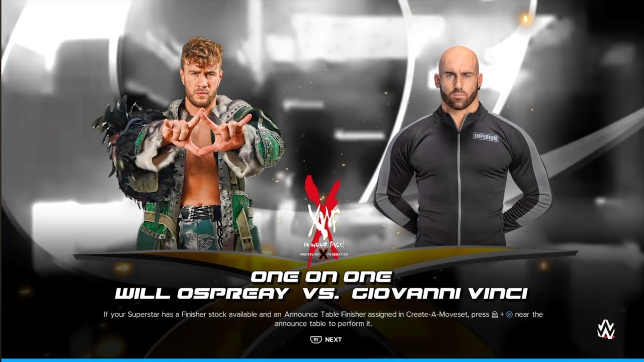 Will Ospreay vs Giovanni Vinci. XWF Rebrith Tournament. WWE 2K24 background