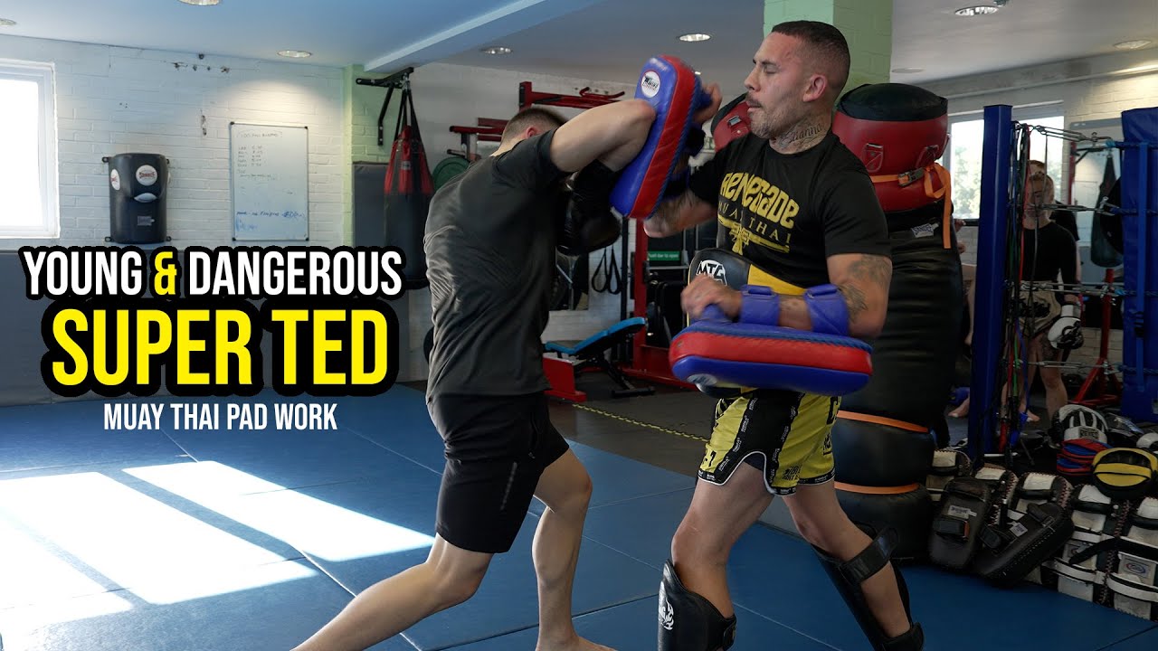 Young & Dangerous - Teodor Egriderliev Muay Thai Pad Work | Siam Boxing background