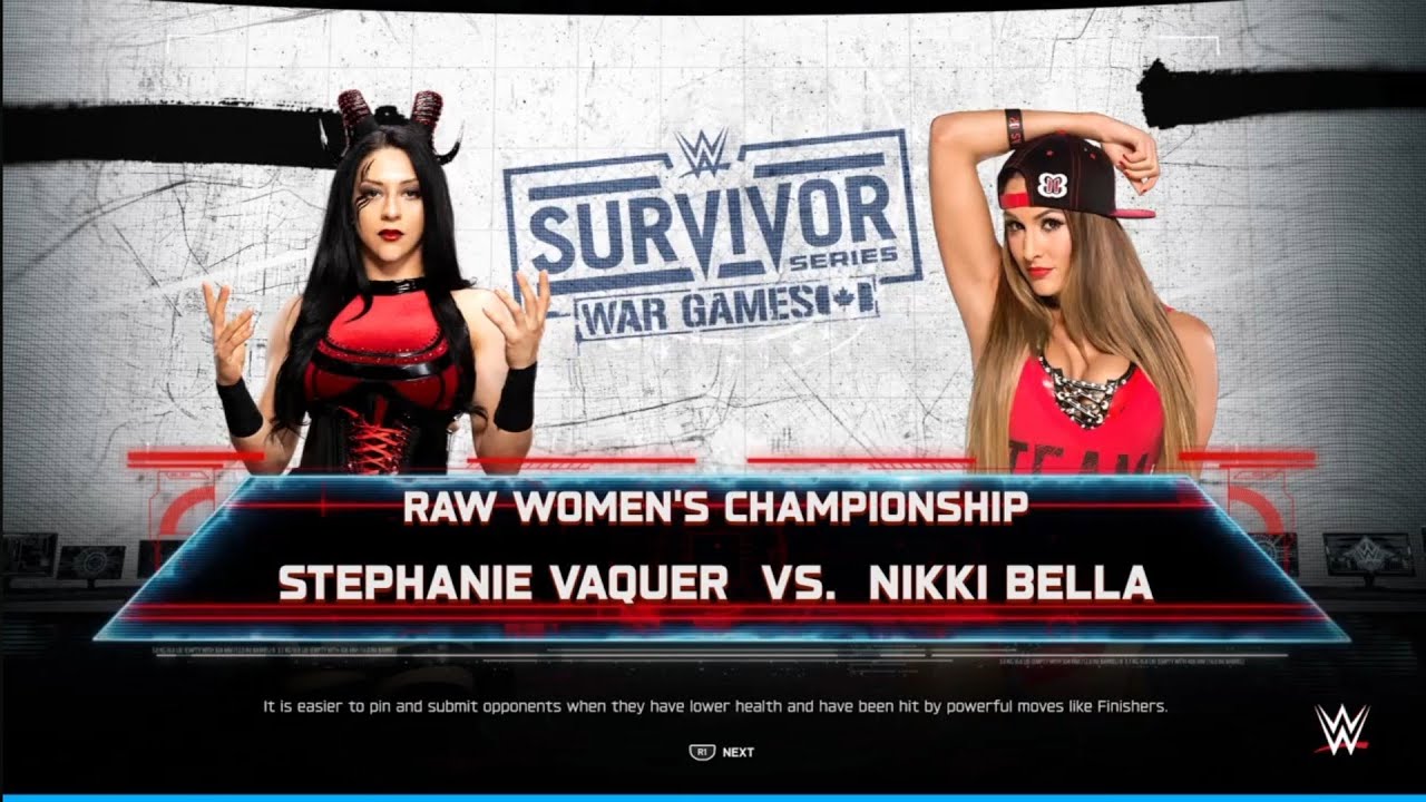 Stephenie Vaquer vs Nikki Bella. Survivor Series 2025. WWE 2K25
