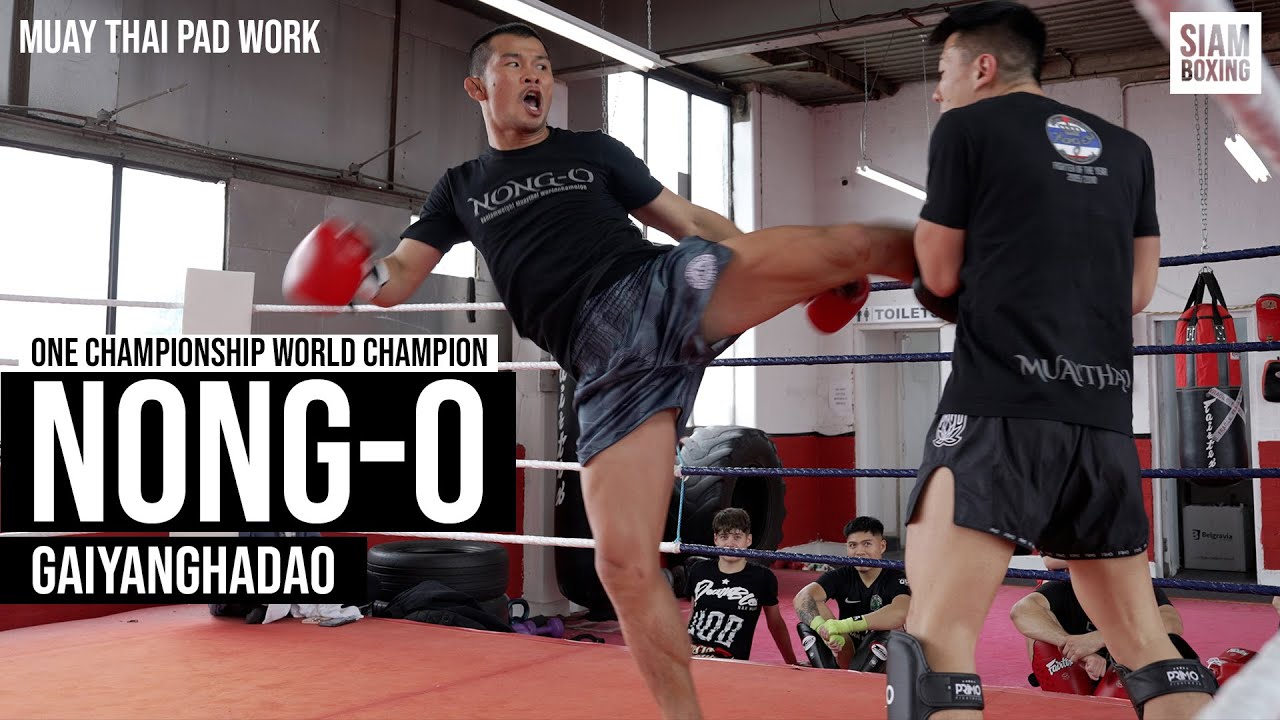 Nong-O Gaiyanghadao Muay Thai Pad Work - ONE Championship World Champion น้องโอ๋ ไก่ย่างห้าดาว background