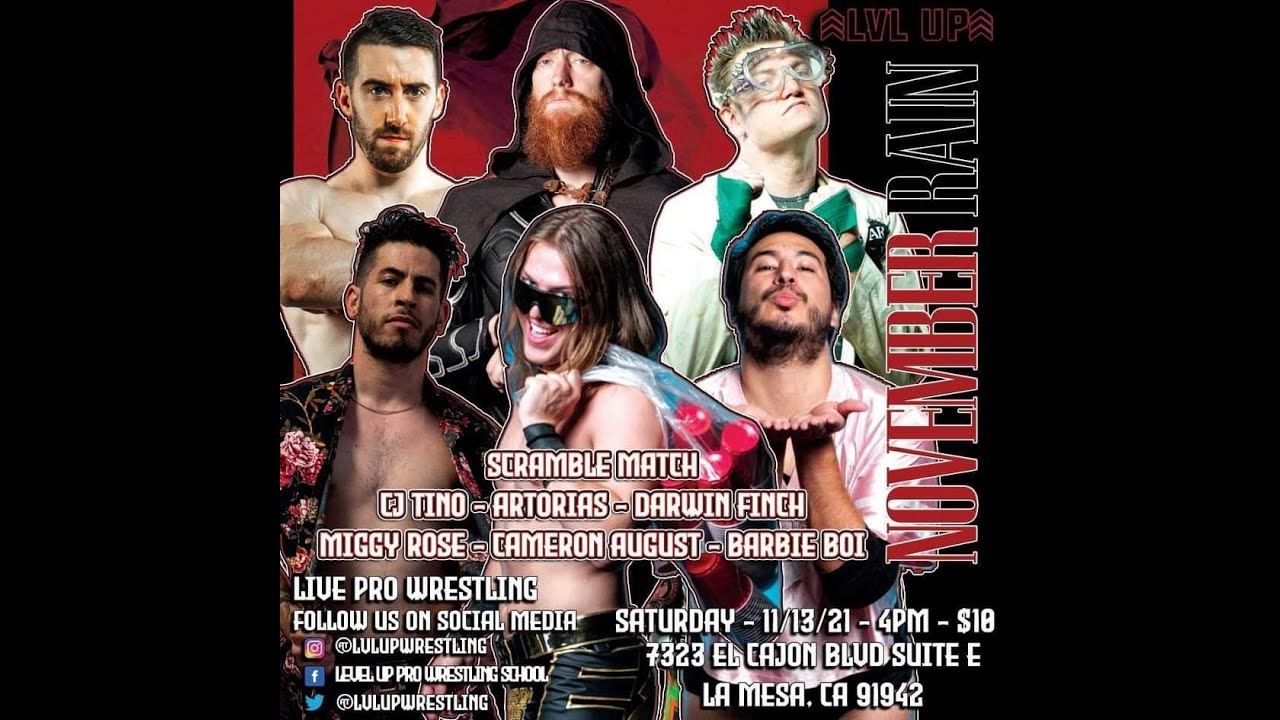 Level Up Presents November Rain: 6 Man Scramble Match background