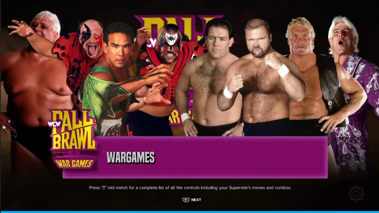 Dusty & The Dragon Warriors vs The Horsemen WarGames. WCW WWE 2K24
