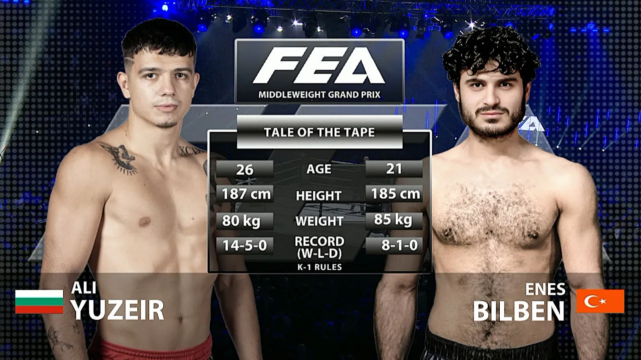 FREE FULL FIGHT | Semifinal Grand Prix Middleweight K-1 Rules. Ali Yuzeir vs Enes Bilben. background