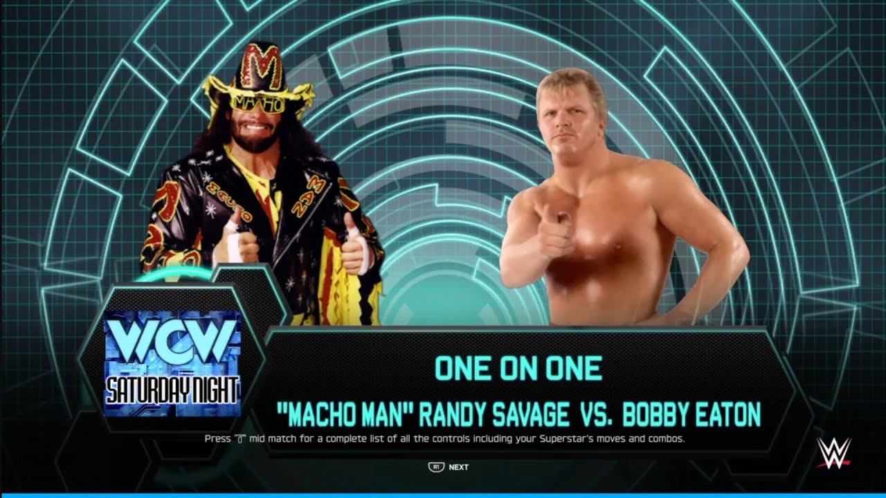 Macho Man vs Beautiful Bobby Eaton. WCW Saturday Night. WWE 2K25