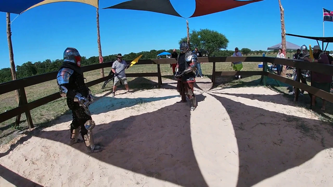 Medieval knights fight with axes in close quarters (wait till the end) backdrop