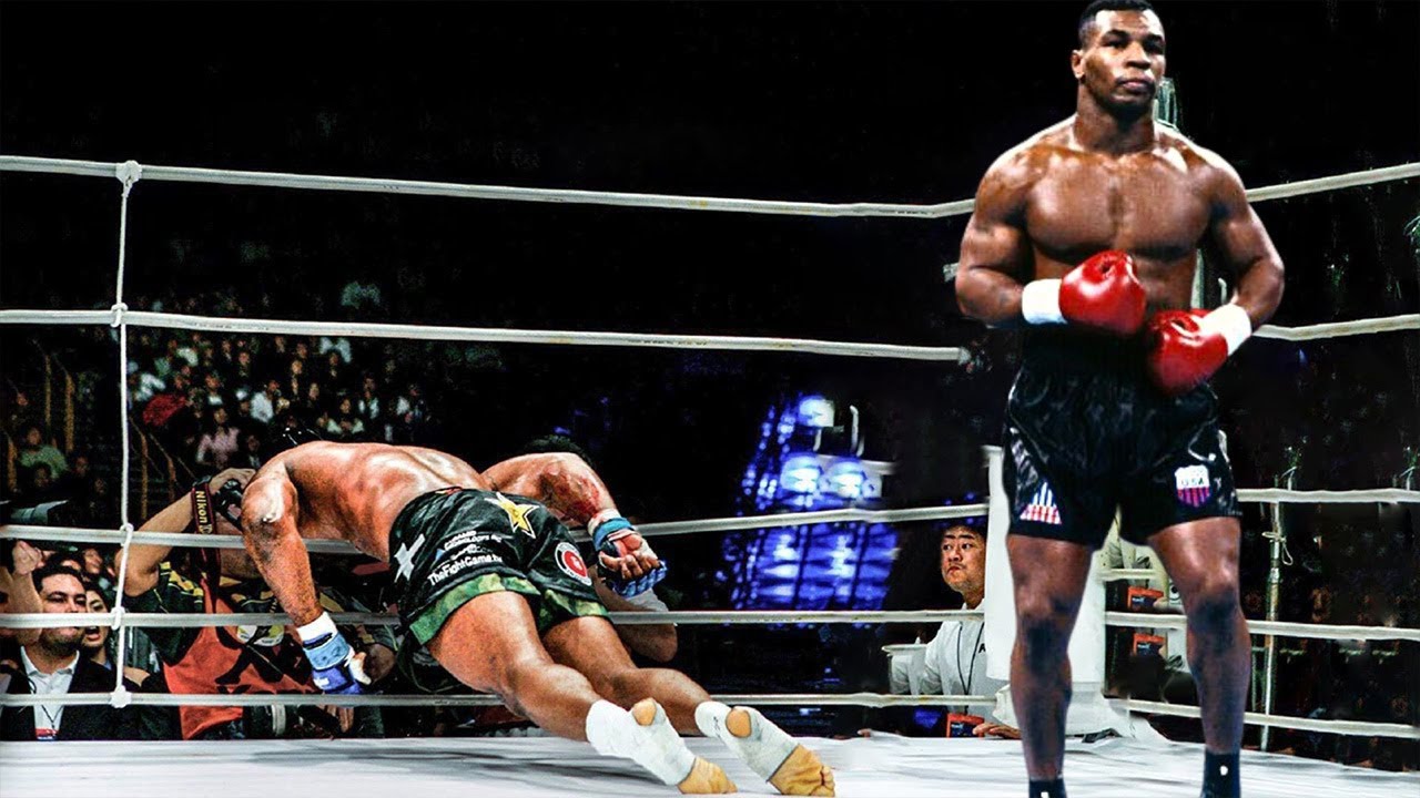 When Boxers are Knocked Out of the Ring and Collapse Through The Ropes background