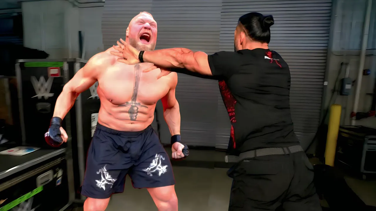 March 5, 2026 | Finally Roman Reigns suddenly arrives and attacks Brock Lesnar. 