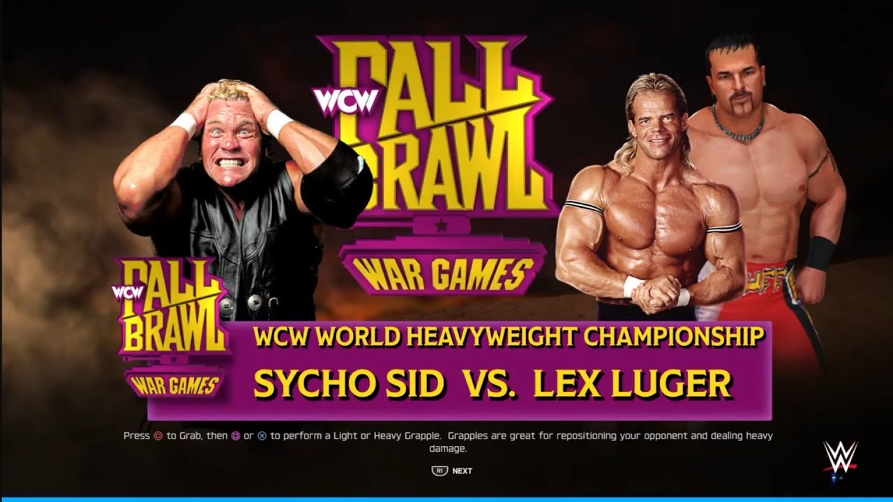 Sycho Sid vs Lex Luger. WCW Fall Brawl. WWE 2K25