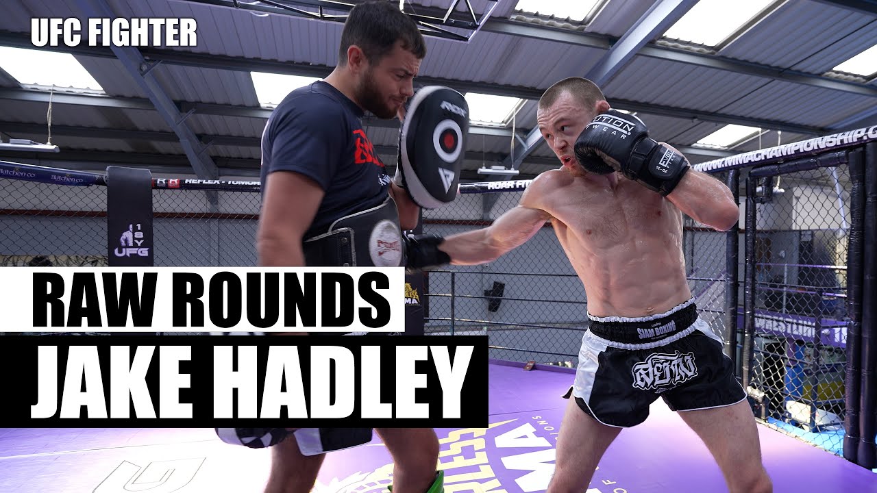 Raw Rounds: Jake Hadley UFC Fighter Muay Thai Pad Work | Siam Boxing background