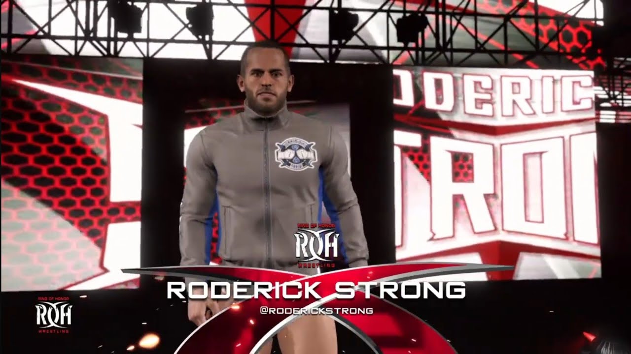 Roderick Strong vs Brian Kendrick. ROH. WWE 2K22 backdrop