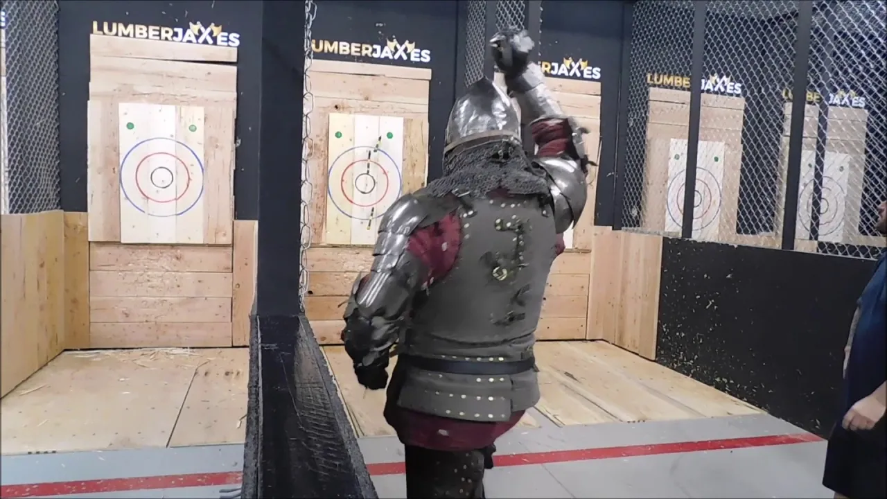 Throwing Axes in Armor and out of armor background