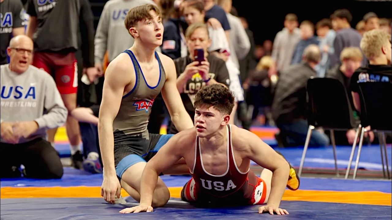U20 David Lee Burchett Jr. (USA) vs Marcus Törhönen (FIN) 72kg. Greco-roman men wrestling. background