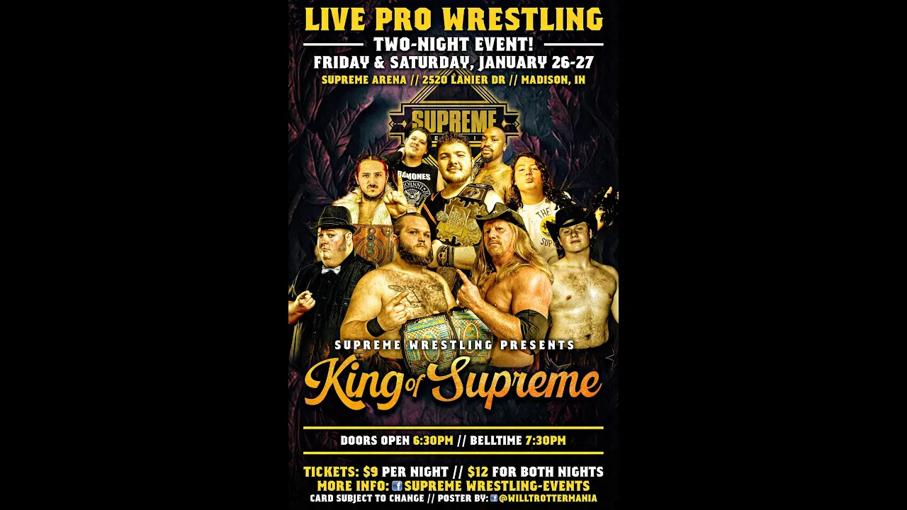2024 King of Supreme Round 1: Stephen Storm vs Andrew Williams backdrop
