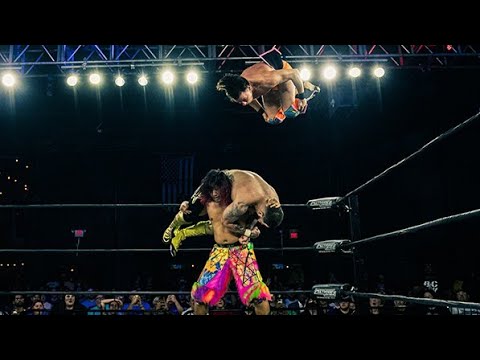 Mike Bailey and Hiromu Takahashi vs Trey Miguel and Lio Rush Multiverse United 2 highlights backdrop