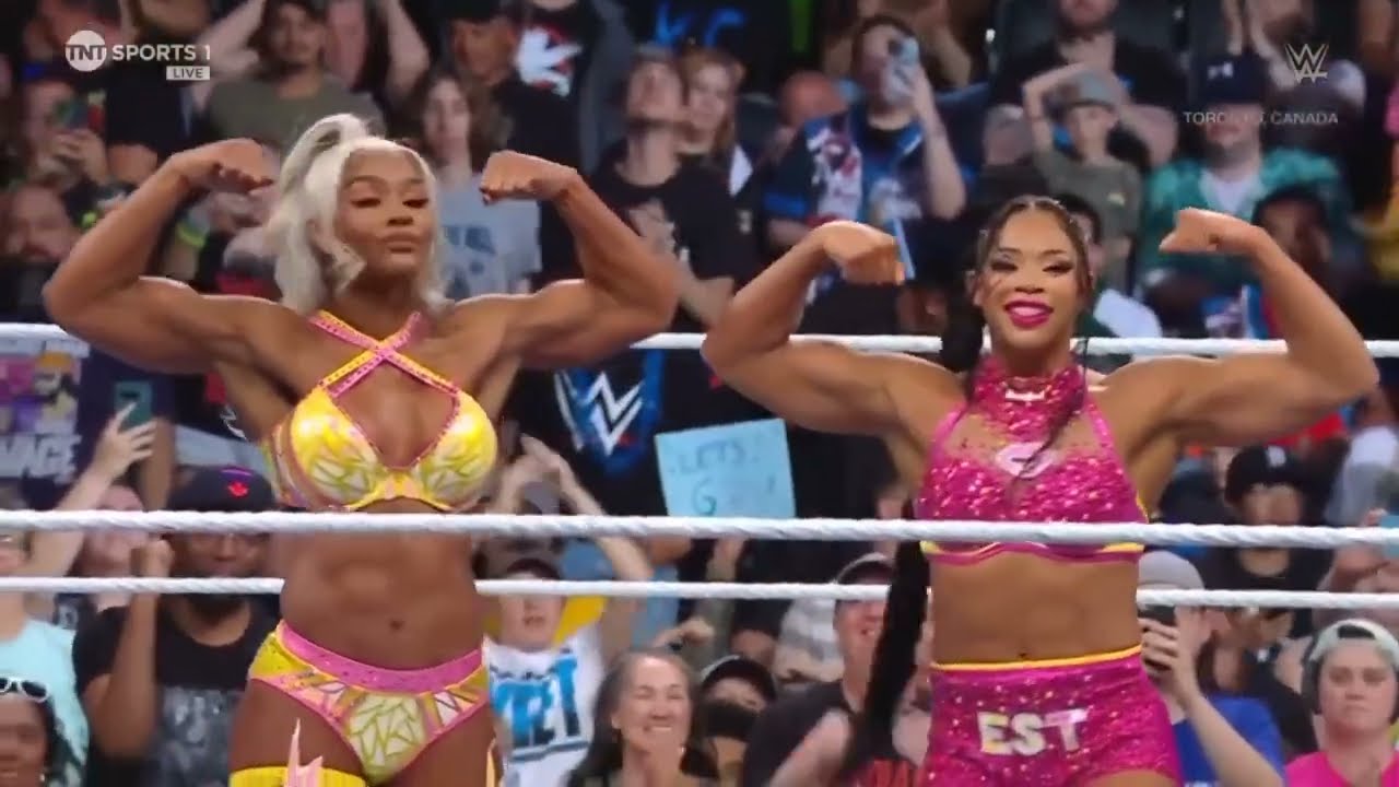 #WWE ~ Candice LeRae & Indi Hartwell vs. Bianca Belair & Jade Cargill: SmackDown July 5, 2024 background
