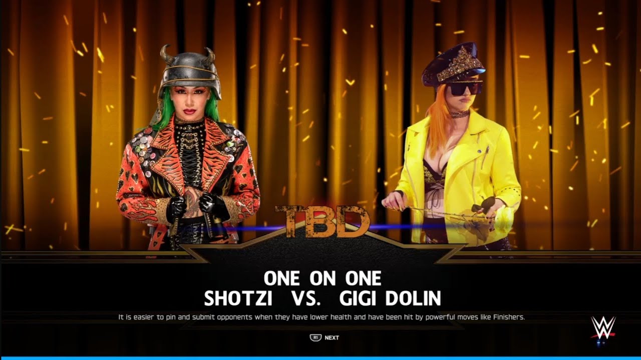 Shotzi Blackhart vs Gigi Dolin. TBD. WWE 2K25