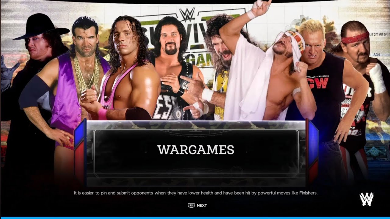 Team WWF vs ECW WarGames. WWE 2K24 backdrop
