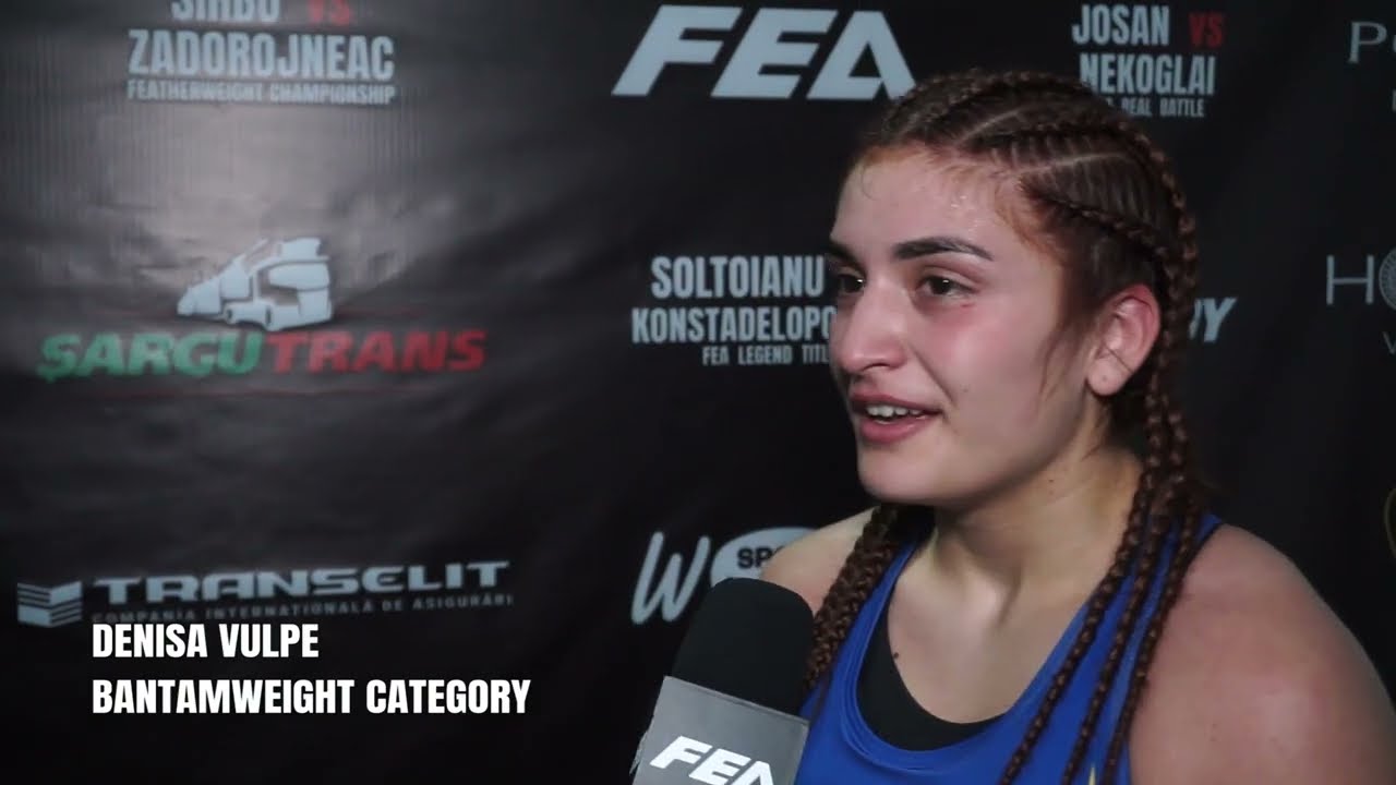 Statements after Fight . Women’s bantamweight bout, K-1 Rules 🇷🇴Denisa Vulpe vs Andriana Friniuc!!! backdrop
