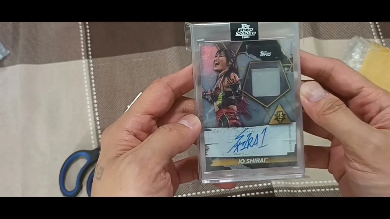 My 2021 Topps Fully Loaded Io Shirai relic and autograph card
