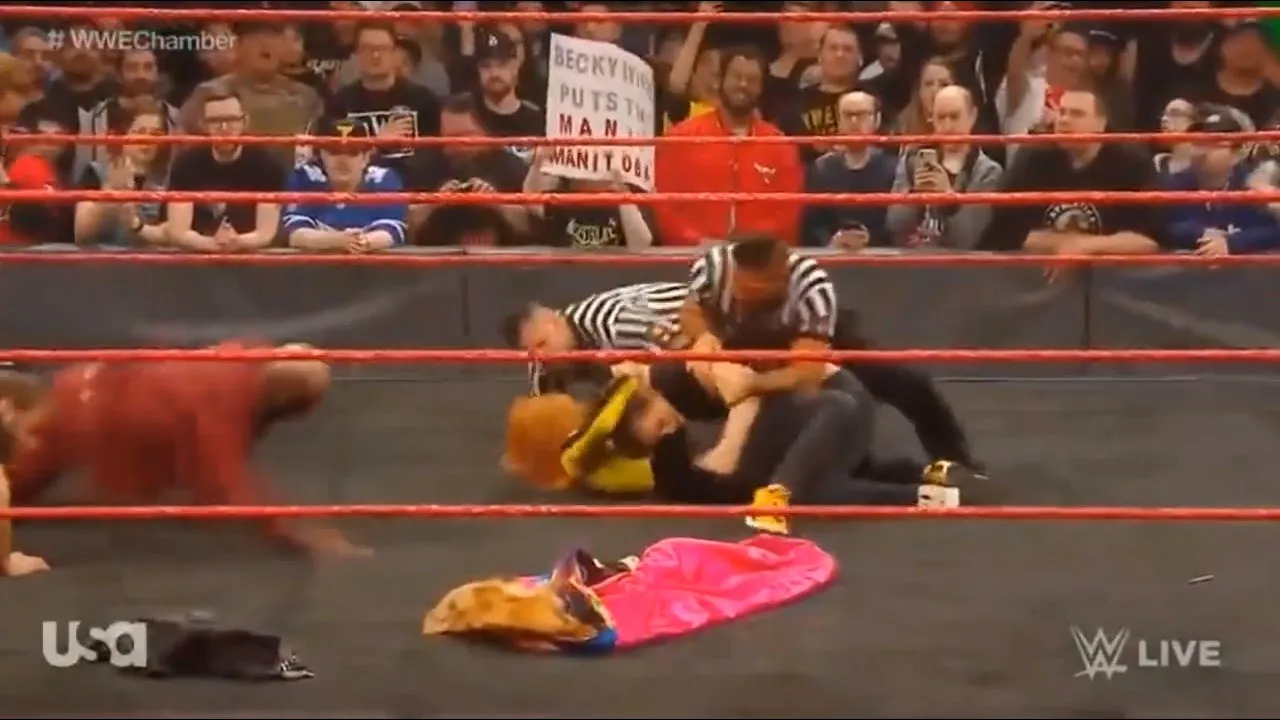 Becky Lynch and Shayna Baszler Brawl Raw, 24 Feb,2020 background