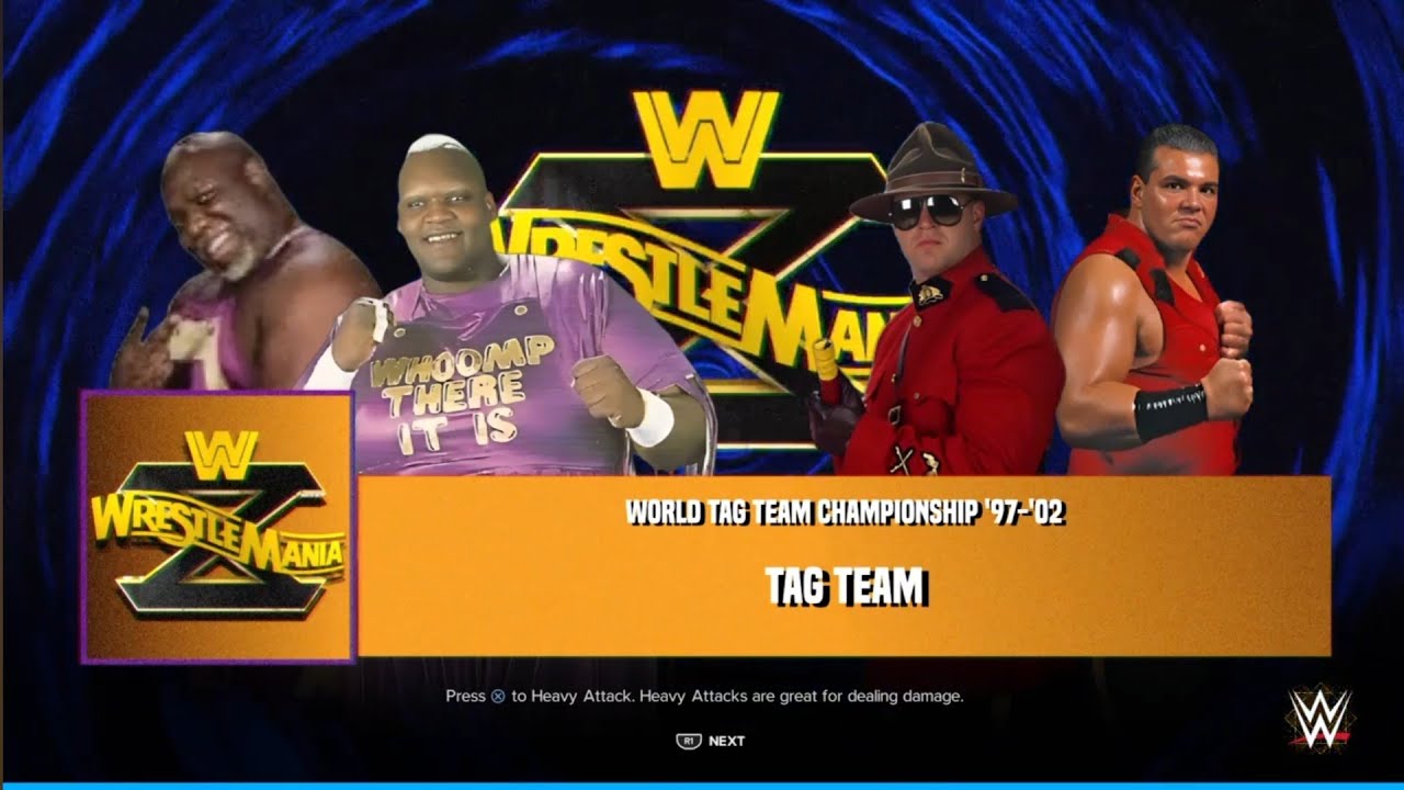 Men on a Mission vs The Qubecers. WrestleMania 10. WWE 2K24 background