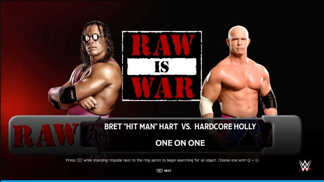 Bret Hart vs Hardcore Holly. Raw is War. WWE 2K25