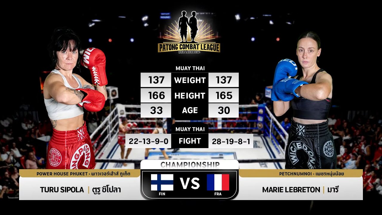 Taru Siipola Finland VS Marie Lebreton France PATONG COMBAT MMA & KICK BOXING | 7 SEPTEMBER 2025 background