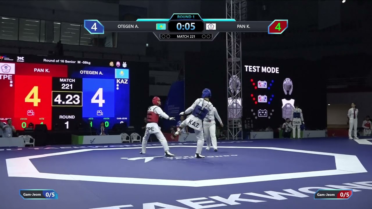221 Round of 16 M 58kg KAZ OTEGEN A TPE PAN K PGM