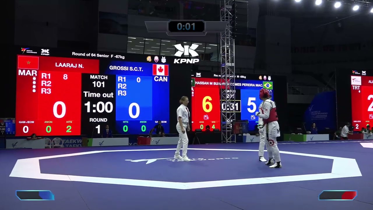 101 Round of 64 F 67kg CAN GROSSI S C T MAR LAARAJ N PGM background