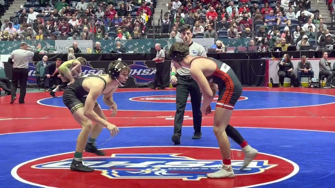 Seth Larson Flowery Branch vs Isaac Green Calhoun 2023 5A GHSA State Finals 157lbs backdrop