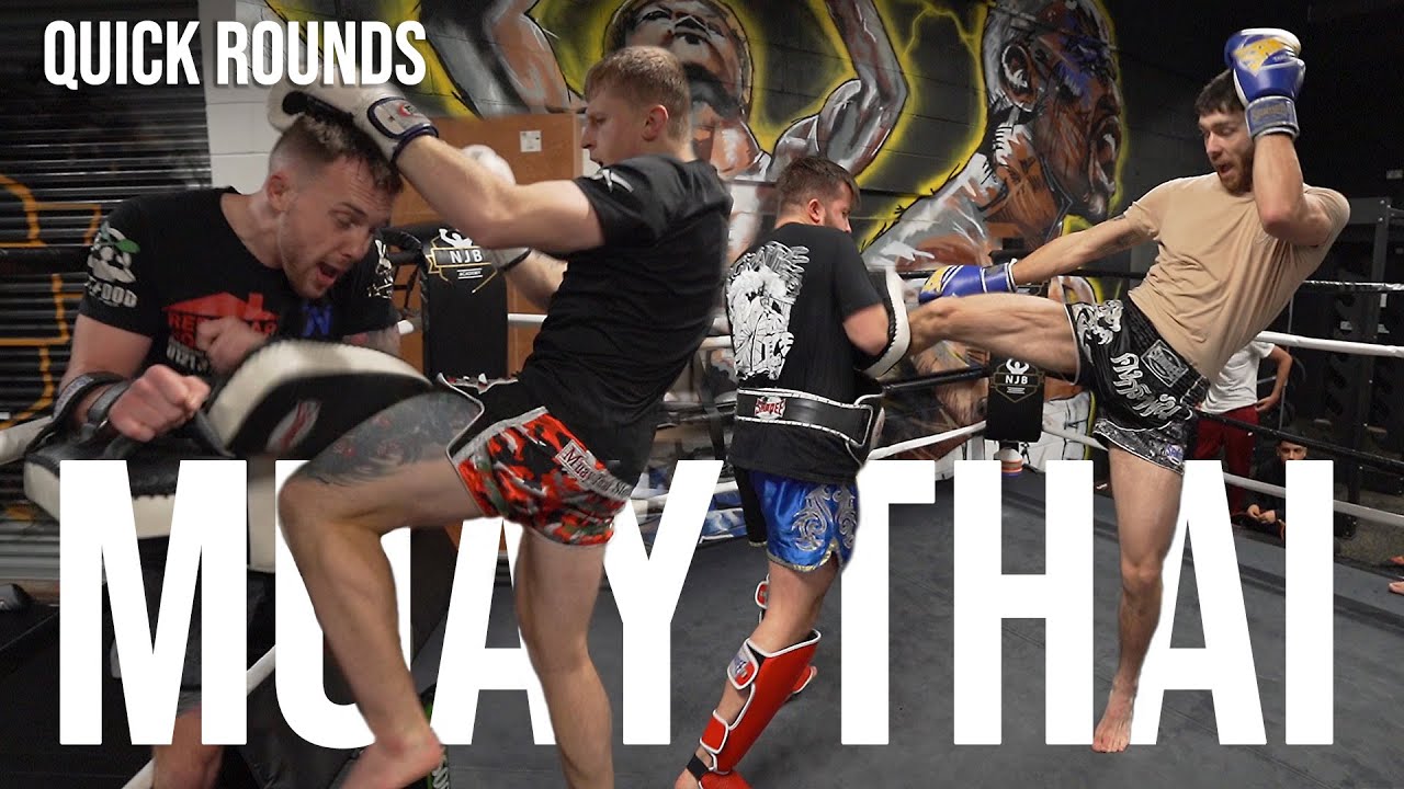Quick Rounds Muay Thai Pad Work - NJB Academy background