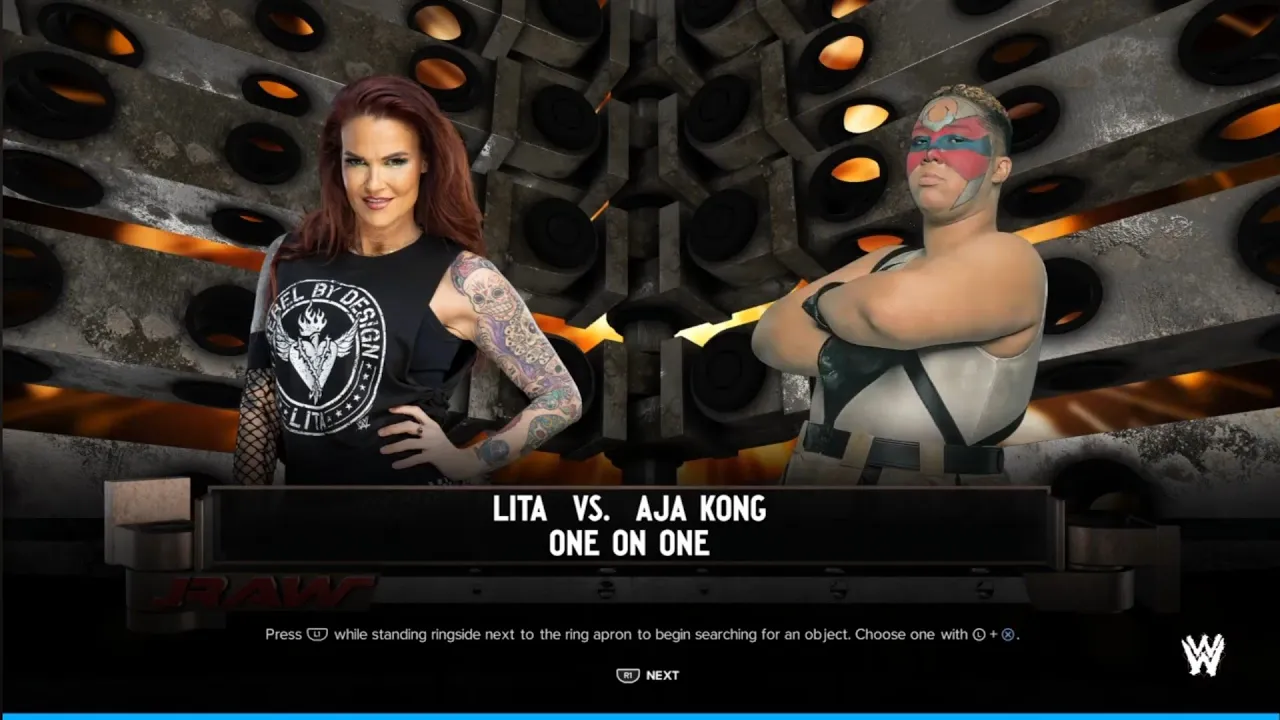 Lita vs Aja Kong. Raw. WWE 2K24