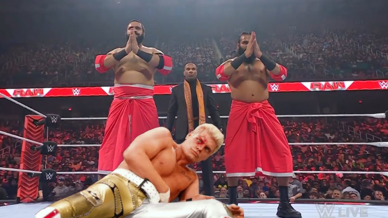 Indus Sher Veer Mahaan & Sanga Destroys Cody Rhodes WWE Raw 2023 Highlights backdrop