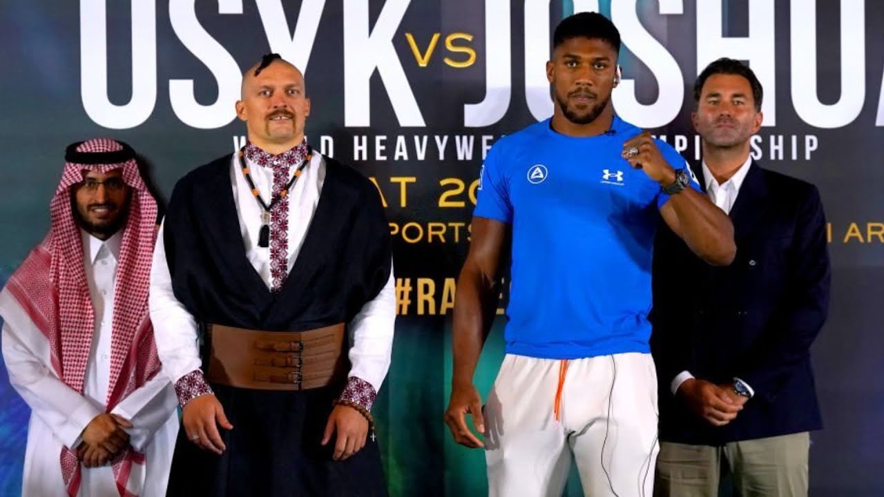 Oleksandr Usyk vs Anthony Joshua 2 face off in Saudi Arabia / Joshua Usyk 2 / Highlights hd Boxing backdrop