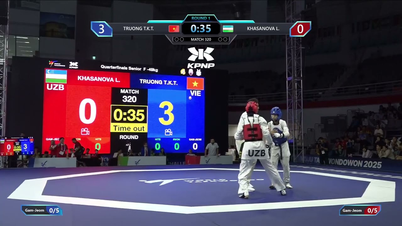 320 Quarterfinals F 49kg VIE TRUONG T K T UZB KHASANOVA L PGM background