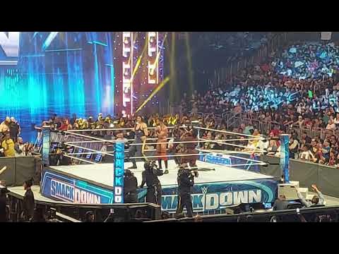 Jinder Mahal/Shanky/The New Day ambush The Viking Raiders at Friday Night SmackDown background