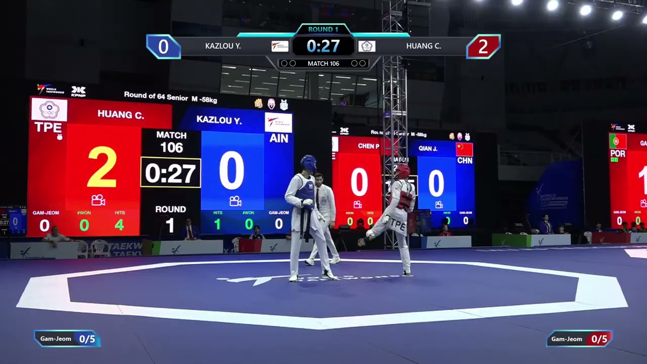 106 Round of 64 M 58kg AIN KAZLOU Y TPE HUANG C PGM