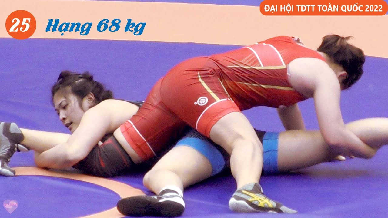 Vật nữ, Women wrestling - 68 kg - L.T.Quyên - Thanh Hóa & Lại D Thương - Quân đội. backdrop
