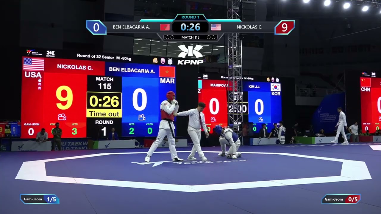 115 Round of 32 M 80kg MAR BEN ELBACARIA A USA NICKOLAS C PGM