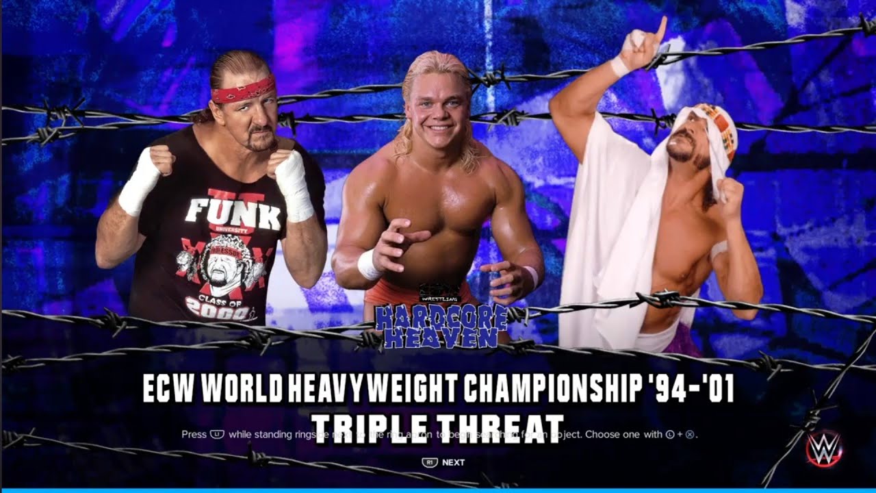 Sabu vs Douglas vs Funk 3 Way Dance. Hardcore Heaven 97. WWE 2K23 background