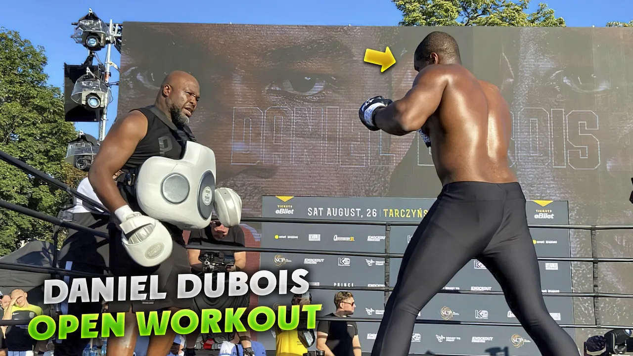 Daniel Dubois open workout for Oleksandr Usyk fight - HIGHLIGHTS | BOXING FIGHT HD background