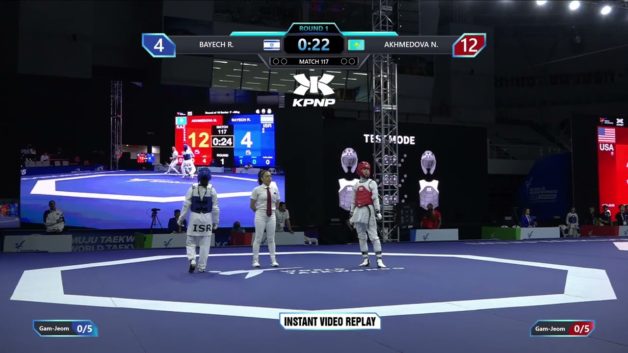 117 Round of 16 F 49kg ISR BAYECH R KAZ AKHMEDOVA N PGM background