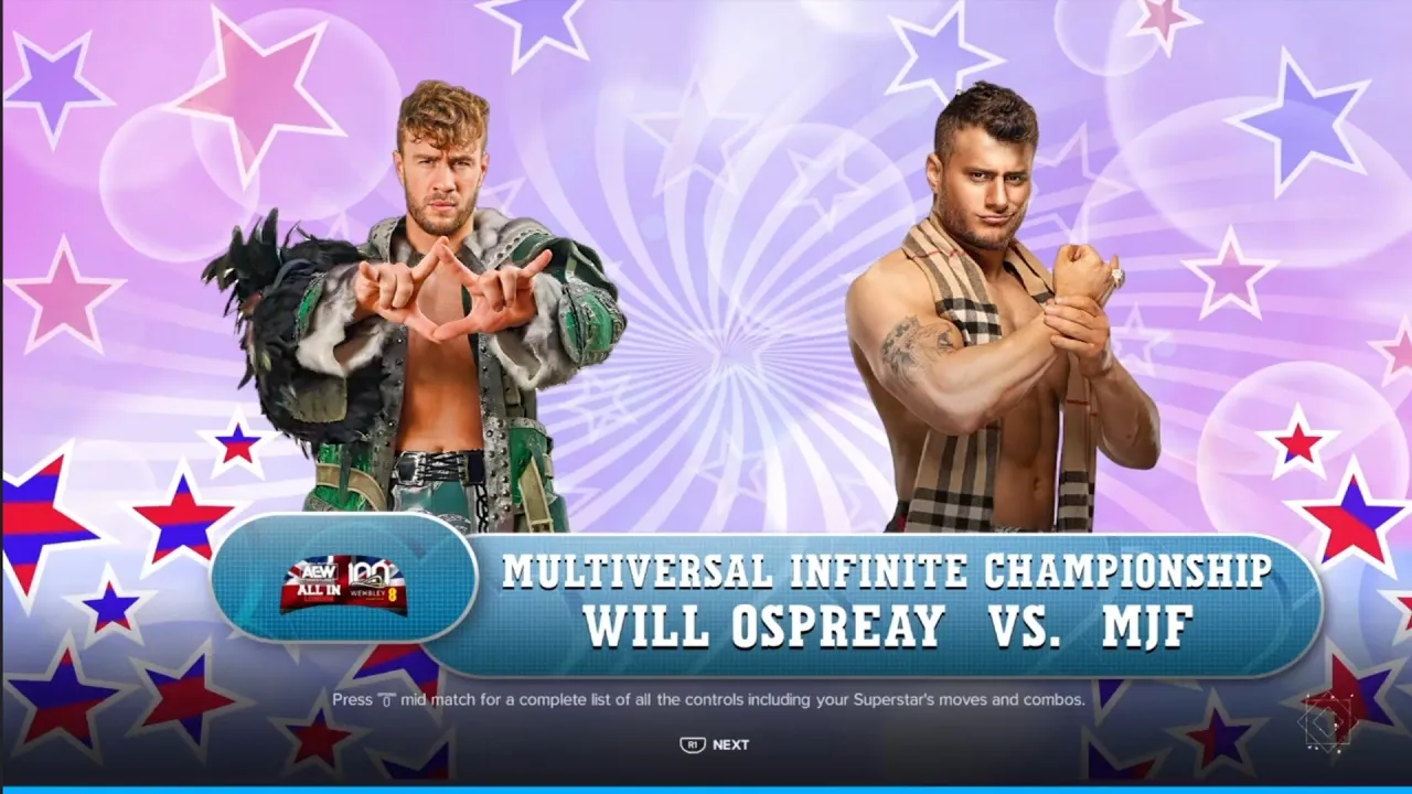 Will Ospreay vs MJF. All In Wembley. WWE 2K24