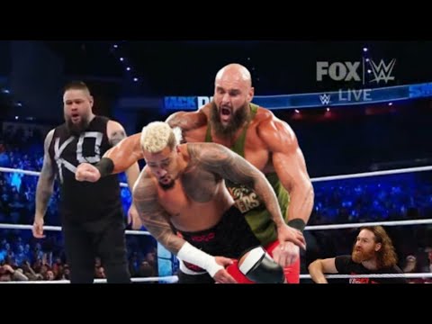 Kevin Owens & Braun Strowman Attack Sami Zayn & Solo Sikoa WWE Smackdown 2022 Highlights backdrop