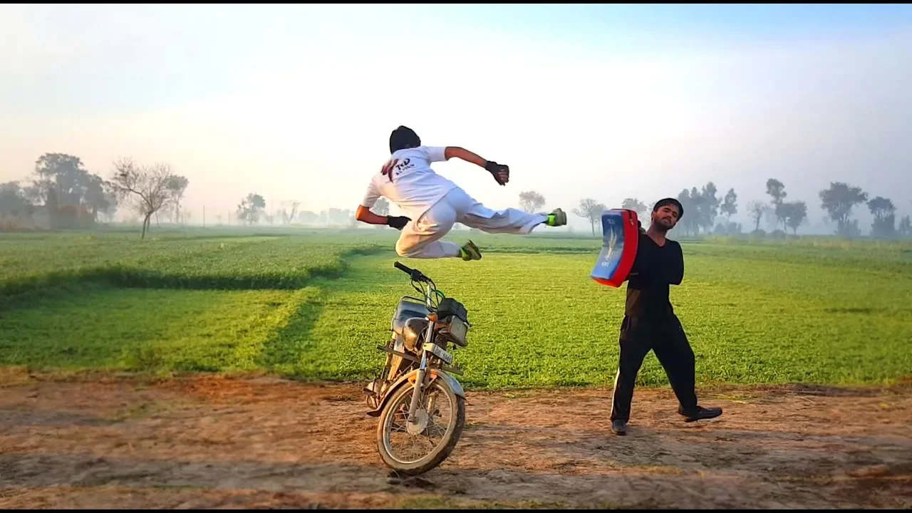 Taekwondo KICKING WORKOUTS with BIKE New Taekwondo Training Program background