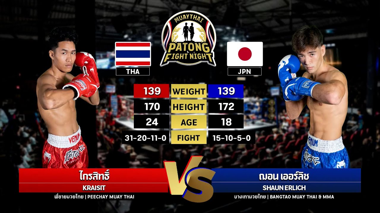 Kraisit P'Chai Muaythai & MMA VS Shaun Erlich Bangtao Muaythai & MMA Patong Fight Night 16-10-2025 background